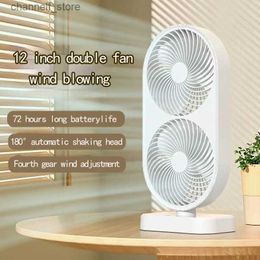 Electric Fans Portable desktop fan with 120 adjustable tilt strong wind 4-speed USB silent cooling fan suitable for outdoor bedrooms in summerY240320