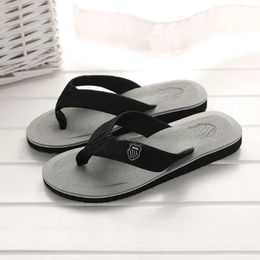 Slippers Summer Men Flip Flops Beach Sandals Non-slip Casual Flat Shoes 2022 Indoor House For Outdoor Slides H240325