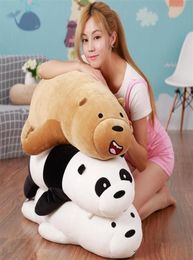 5090cm Cartoon We Bare Bears Lying Stuffed Grizzly Gray White Bear Panda Plush Toys Children Kawaii Doll For Kids Gift Q1906062618543218