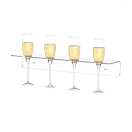 Kitchen Storage Clear Acrylic Wine Glass Holder Wall Mounted Under Cabinet Hanging Rack Champagne For Party