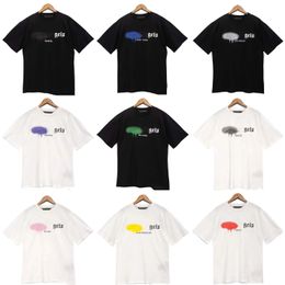 T-shirt di design di lusso per uomo e donna - Top in cotone oversize con dettagli di orsetti con lettere streetwear spruzzate, abbigliamento unisex