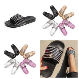 new Women's Summer Craft Slippers with Bright Face Sparkling Cooling Slippers Flat Bottom sandals GAI brilliant Luxury Fashionable Luxury Diamond fashion
