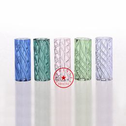 Latest Colourful Pyrex Thick Glass Pipes Herb Tobacco Philtre Handpipes Preroll Rolling Cigarette Holder Tips Smoking Catcher Taster Bat One Hitter Hand Tube