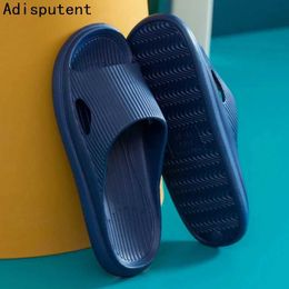 Slippers Summer Women Men Thick Platform Flat Bear Cartoon Slipper Shower Bath Flip Flops Beach Sandals Lady House Slides010FWV H240322Y1JG H240322