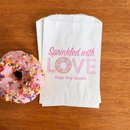 Gift Wrap 25 Sprinkled With Love Baby Shower Donut Bags - Themed Favour Girl Sprinkle Treat