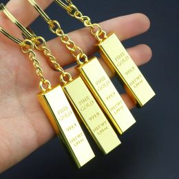 Gold Bar Keychain Pendant Metal Keychains Keyring Car Key Chain Creative Christmas Gift 11 LL