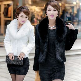 Women's Fur Faux Fur Fur Coat Female Short Imitation Mink Fur Fox Collar Imitation Fur Coat Female
