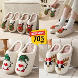 2024 Winter Men's and Women's Slippers Soft and Warm Indoor Cotton Slippers Jacobu Designer High Quality Fashion Cartoon Elk Flat Bottom Cotton Slippers GAI