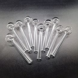 20pcs Thick Pyrex Glass Oil Burner Pipe Bong 7cm 10cm 12cm Smoking Hand Pipes Clear Test Straw Straight Tube Burners Hookahs Bongs