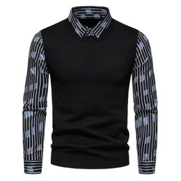 Autumn Casual Shirt Fake Two Pieces with 7 Styles Polo T Shirt for Men Polo Shirts 240318