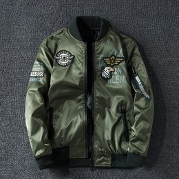 Motorcycle jacket Army Air Force Fly Pilot Jacket Military Airborne Flight Tactical Men two side wear Bomber Jacket 240309