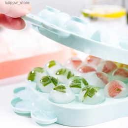 Ice Cream Tools Ice Cubes Tray With Lid Plastic Large Round Ice Cubes Mould Refrigerator Spherical Ice Cubes Mould Box Kitchen Tools L240319