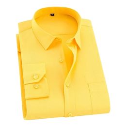 8xl 7xl 6xl 5xl mens shirts long sleeved mens business waist dress twill white yellow shirts brand formal work shirts 240320