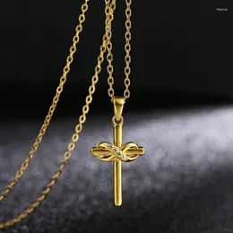 Pendant Necklaces European And American Infinity Cross Necklace For Women Christian Belief Religious Jewellery Anniversary Gift Family