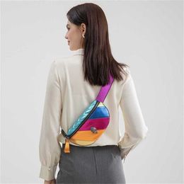 Stylish Shoulder Bags KurtG Designer Handbags Womens Tote Bag Colourful Chain Crossbody Eagle Head Chest Handbag 240311