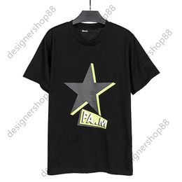Tik Tok influencer same brand pure cotton Five pointed Star Letter Printed Short Sleeve Loose Casual balck white Trendy Mens and Womens T-shirt Summer