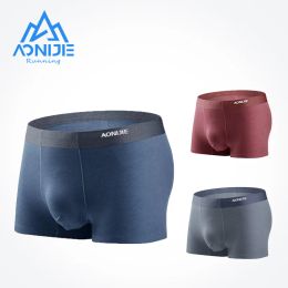 Shorts AONIJIE 3 Packs E7004 E7008 Quick Dry Men Sport Performance Boxer Briefs Underwear Micro Modal Mulberry Silk With Metal Gift Box