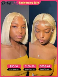 13x6 Bob Wig 613 Honey Blonde 13x4 Lace Front Human Hair Wig Remy Brazilian Short Straight Coloured 4x4 Closure Wigs for Women