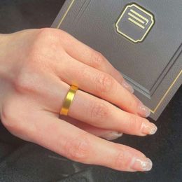 Same Matte for Men and Women Ancient 4mm Titanium Steel Colourless Gold Ring