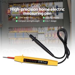 Current Metres 8-In-1 Voltage Tester AC/DC 6-380V Auto Electrical Pen Detector Induction Display with LED Light for Electrician Testing Tool 240320