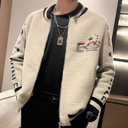 Men's Sweaters Zipper Letter Printing Cardigan Men Sweter Korean Coat Designer Autumn Fashion Knit Jacket 2024