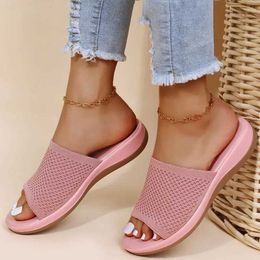 Slippers Sandals Women Elastic Force Summer Shoes Flat Casual Indoor Outdoor Slipper For Beach Zapatos MujerW4BS H240321