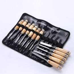 Joiners Professional 12Pcs/set Manual Wood Carving Hand Chisel Tool Set Carpenters Woodworking Carving Chisel DIY Hand Tools