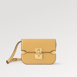 Explosão nova feminina Orsay MM M23646 couro colorido Couro de couro amarelo Fechamento com aba N-Lock Dentro do bolso frontal plano suportes laterais metálicos Designer de luxo