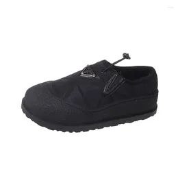 Casual Shoes Simple And Comfortable Women 2024 Winter Fashion All Flat Non-slip Plus Cashmere Warm Cotton