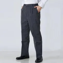 Men's Pants Chef Trousers Comfortable Unisex With Elastic Waist Breathable Pockets For Restaurant Service Kitchen Uniform