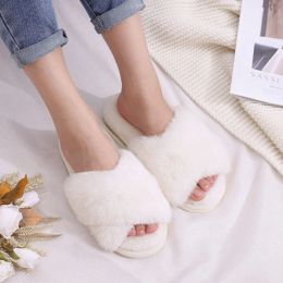 Flops Pallene Plush Fluffy Home Slippers For Women Fashion Indoor Warm Open Toe Furry Shoes New Casual Furry Bedroom Cozy Slippers