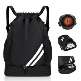Bags 2023 New Sports Backpacks Waterproof Drawstring Backpack, Sports Gym Bag With Shoe Compartment and Water Bottle Holder