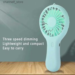 Electric Fans Small handheld fan with low noise compact portable USB charging port three speed adjustable small fanY240329
