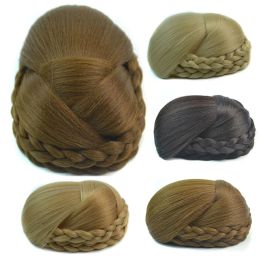 Chignon Jeedou Synthetic Hair Updos Braided Chignon Multitiered braids Hair Bun Pad Elegant Brides Black Colour Women's Hairpieces