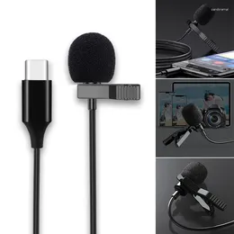 Microphones 2Pcs Microphone TYPE-C Lapel Video Recording Mic Professional Clip-On With Omnidirectional Condenser