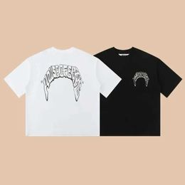 Men's T-Shirts House of Errors Print Pattern Loose Cotton Trendy Rap Street Hip-hop Top Couple T-Shirt Letter Label High-quality Casual Tee J240319