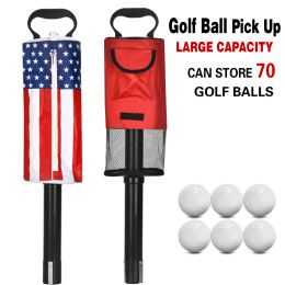 Aids Golf Ball Pick Up Retriever Bag Hold Up To 60 Balls Removable Portable Easy To Pick Up Balls Golf Pick Up The Ball Cylinder