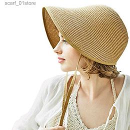 Wide Brim Hats Bucket Hats FS Fashion Str Regency Womens Party Hat Sun Hat Bow Beach C Wide Brim Cloche Hat Fedora Cheau FemmeC24319