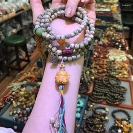 Strand Hainan Shi Jade Material Yin Leather Xingyue Bodhi Multi-Circle Bracelet Sweater Chain Jewelry