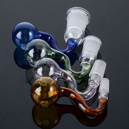 Mini Pipe Oil Burner Double Burner Pipes 10mm 14mm 18mm Male and Female joint Clear Skull Glass Pipe Pyrex Heady Glass Smoking Pipes SW82