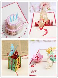 4Styles Packed birthday party supplies birthday gift greeting cards kids party Favours 3D birthday pop up cards greeting card2003926