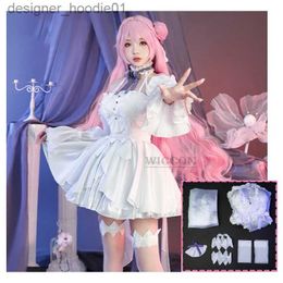 cosplay Anime Costumes Nikke Victory Goddess Dorothy White Flower Wedding Dress Womens Halloween Carnival Set LolitaC24320