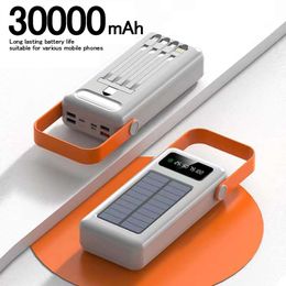 Large capacity solar powered power bank with emergency lights, mobile phones, outdoor RVs, tents, mobile phones, emergency power supply