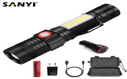 Floodlight Magnetic Working Light Zoomable Focus Torch USB Rechargeable 18650 Flashlights Bicycle Lights Torches27843462085