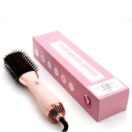 Brushes LISAPRO OneStep Hot Air Brush 2.0 Soft Touch Pink Hair Dryer Brush Multifunctional Hair Styler Tool 3 IN 1 Blow Dryer Comb