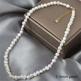 Real Natural Baroque Freshwater Pearl Choker Necklace for Women Girl Gift AA 56mm 89mm Jewellery 240313