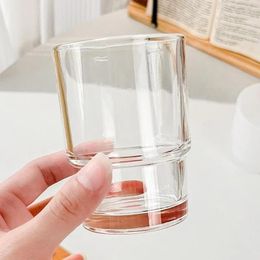 Wine Glasses Glass Gargle Cup Transparent Bamboo Joint Two Cups Household Water Drink Coffee Mugs