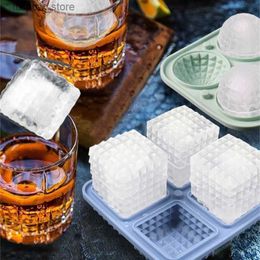 Ice Cream Tools Silicone Ice Cube Tray Moulds for Whiskeys Cocktails Bar Tool Chocolate Cake Decors L240319