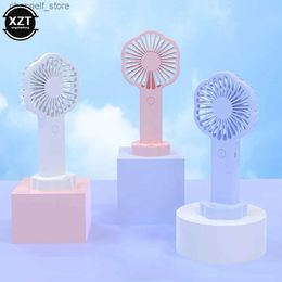 Electric Fans Portable handheld fan small cooling eyelash fan USB charging 600ma low noise new flower shaped fan with phone holderY240320