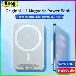 Cell Phone Power Banks 1 1 MacSafe Power Bank Magnetic Wireless Powerbank for iPhone 15 14 13 12 Pro external auxiliary backup battery packC24320